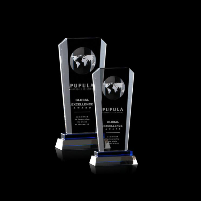 Inglefield Globe Tower Award  crystal trophy custom wholesale trophy manufacture with engraved logo