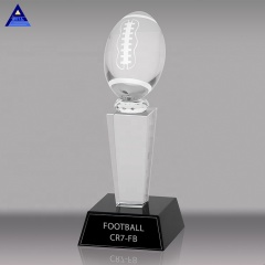 Gravure laser 3D Optique K9 Trophée de sport de football américain en cristal de qualité supérieure