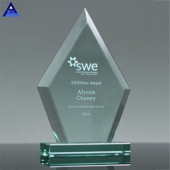 Various Size Cheap Clear Crystal Beveled Diamond Blank Jade Glass Award Trophy