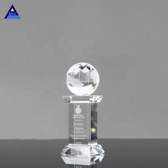 Hot Sale K9 Crystal Glass Round Ball Map Glass Crystal Globe For Souvenir