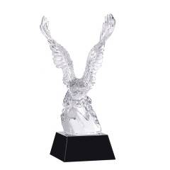 Conception personnalisée Crystal Eagle Trophy Award avec base noire pour récompense commerciale