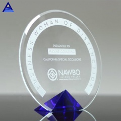 Vente en gros Crystal Blue Cyrk Shield Award Diamond Sailboat Shape Crystal Award
