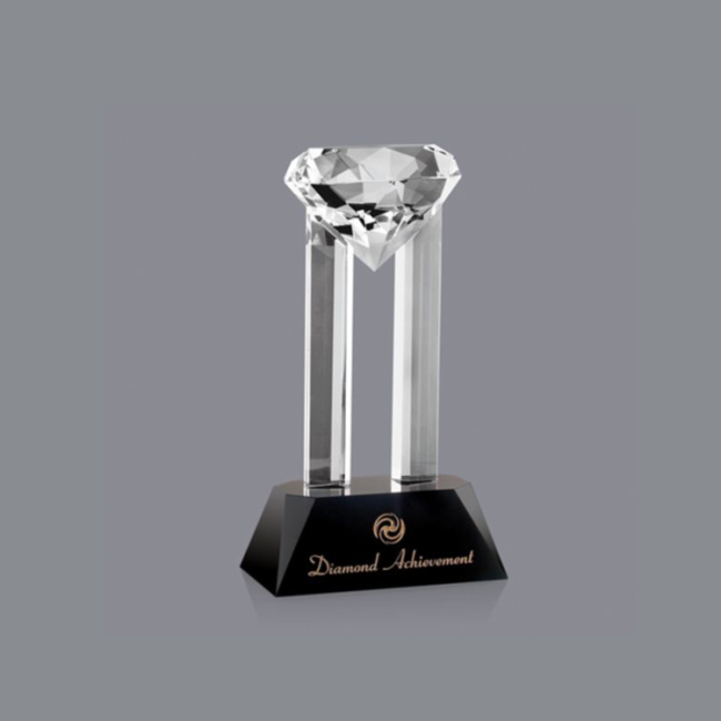 Luxury High Business custom Grade Shining Crystal Diamond Award Crystal Laser Trophy