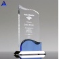Cheap Souvenir And Business Gift Flame Shape Luminous Wave Crystal Award Trophy