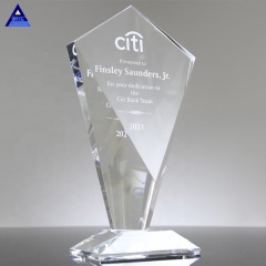 Trophée de récompense de grattoir de ciel de cristal, ébauches de trophée de verre de cadeau en verre de cristal