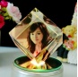 K9 Clear High Quality Crystal Photo Frame With Base Square Shaped Glass Rahmen Rotating Cube Photo Frame