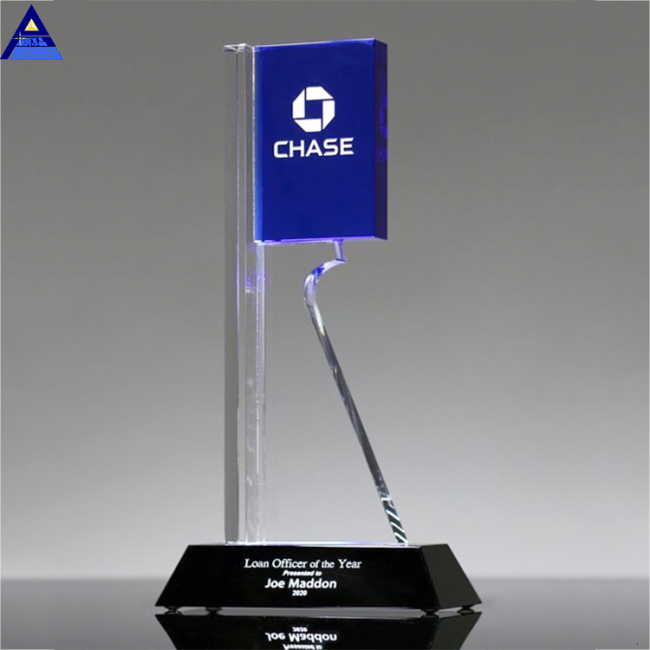 Wholesale Cheap Custom Award Crystal Glass Trophy With Engraved Logo