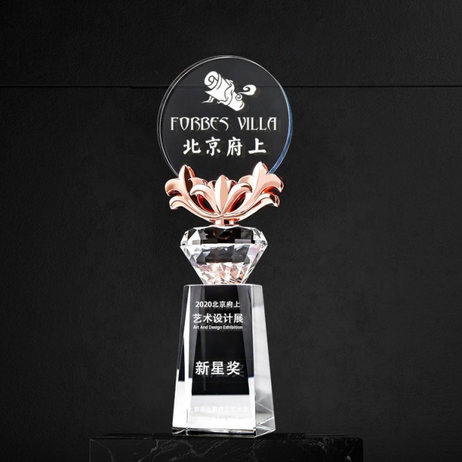 2021 New Design High-grade Exquisite Custom Crystal Trophy Award For Champion Gift