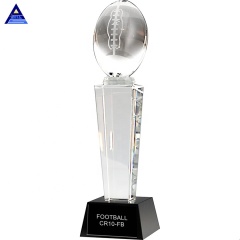 Usine de gros de la Chine Crystal Glass American K9 Crystal Fantasy Football Trophy