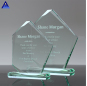 New Custom Logo Crystal Glass Trophy Pentagonal Shape Jade Glass Souvenir For Team