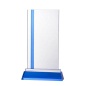 Customized Rectangle Shaped Photo Laser K9 Blank Crystal Glass Trophy Awards With Blue Base