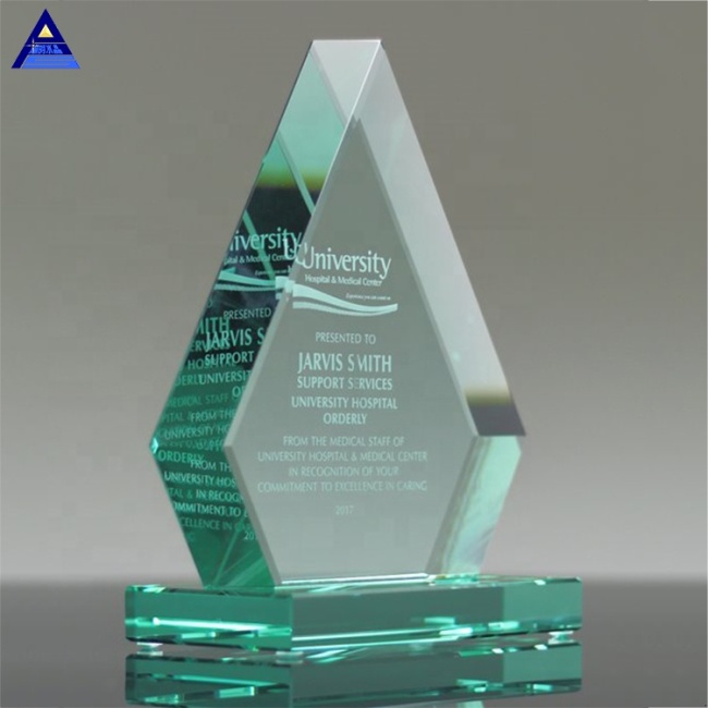 Cheap High Quality Demi Diamond Jade Crystal Glass Award Tropy For Sale
