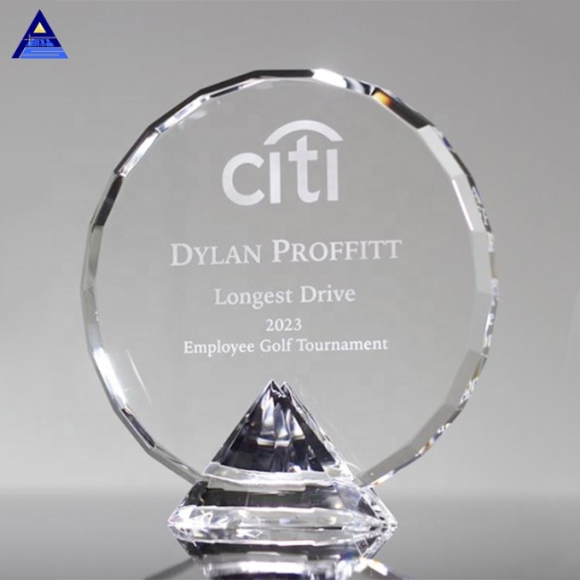 Hot Fashion Custom Engrave Clear Crystal Diamond Award Trophy