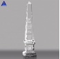 Pujiang Factory Wholesale Obelisk Trophy Custom Laser Engraved Crystal Glass Trophy Medal