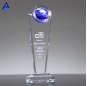 Optical Crystal World Globe Award With Stand