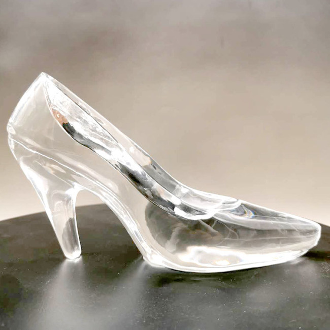 New Crystal Glass Shoes Princess High-heeled Shoes for Wedding Birthday Souvenir Home Decoration Romantic Gift