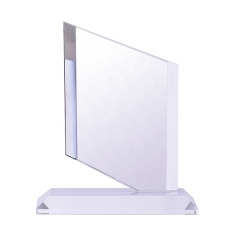 Engravable Blank Glass Crystal Quadrilateral Shape Award Trophy With Customized Logo