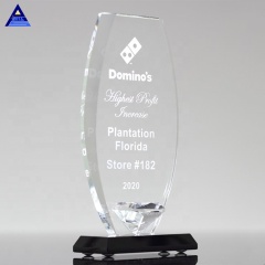 Sell Well Clear Glass Crystal Shield Diamond Promotion Gift For Business