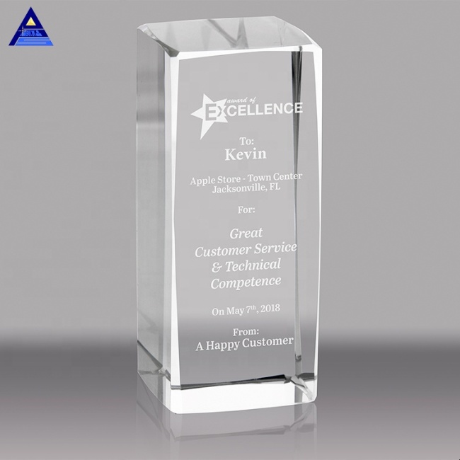 2020 Factory Price Glass Trophy Plaque,Blank Crystal Glass Trophy For Laser Engraving