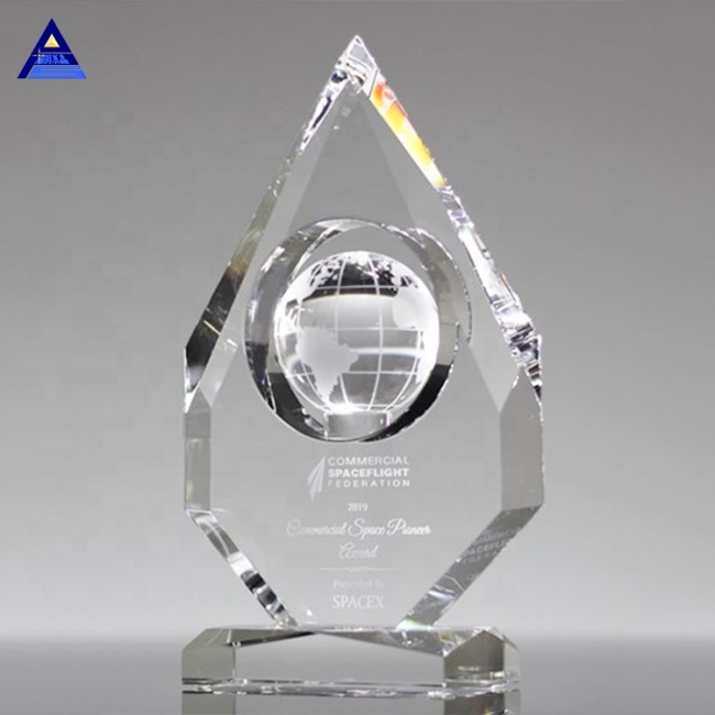 Personalized Etched Crystal Glass Global Awards for Success Employees Souvenirs