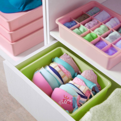 Household plastic storage box- drawer organizer with lid for underwear socks or kids toys storage
