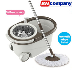 Magic Mop with Removeable Wringer Basket Floor Mop Stick Cleaning Bucket Mop